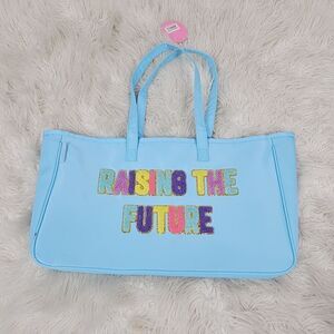 Simply Southern Turquoise Sparkle Tote Raising The Future Teacher’s Bag NWT